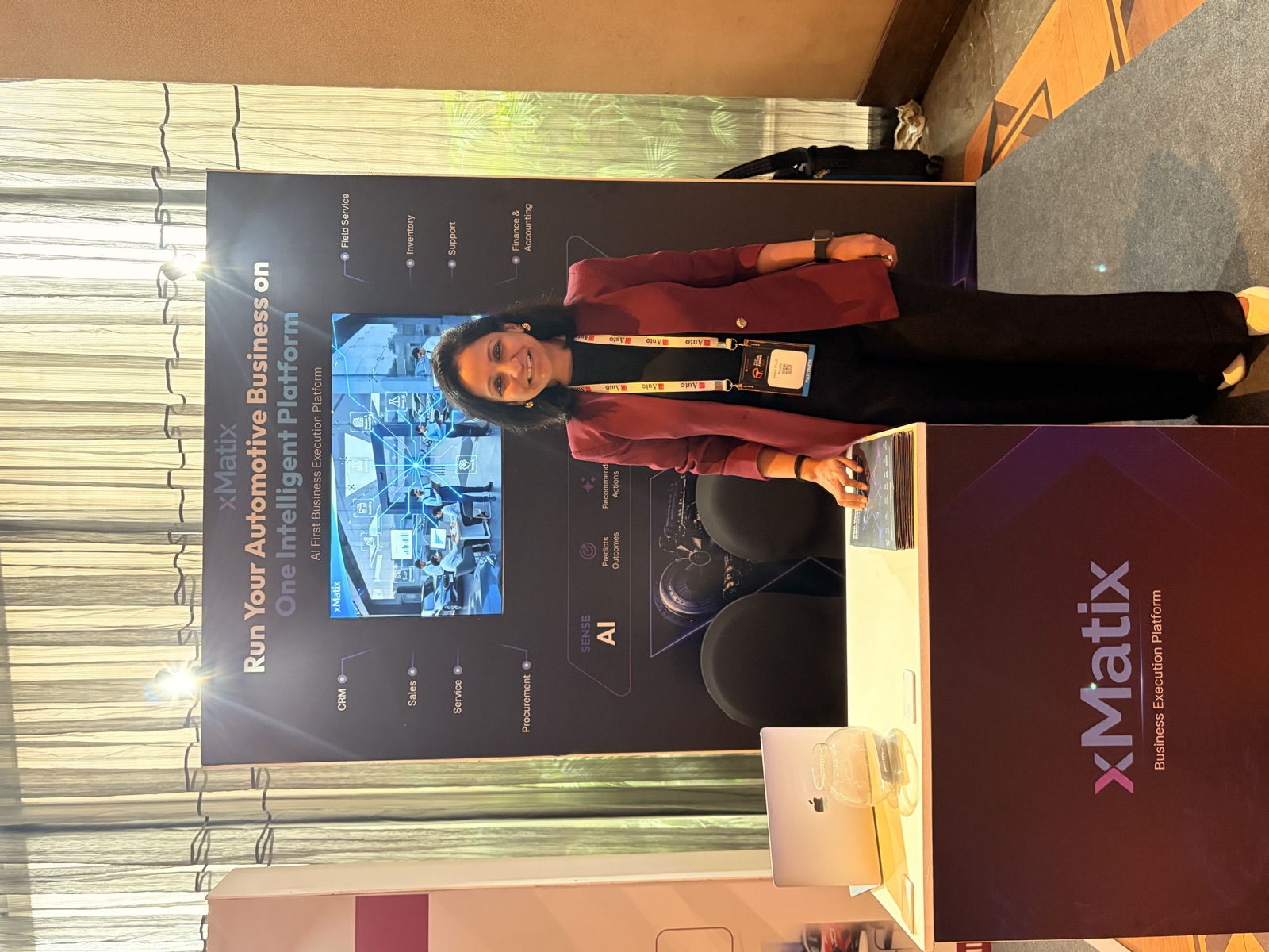 The xMatix stall with its backdrop, counter and brochures